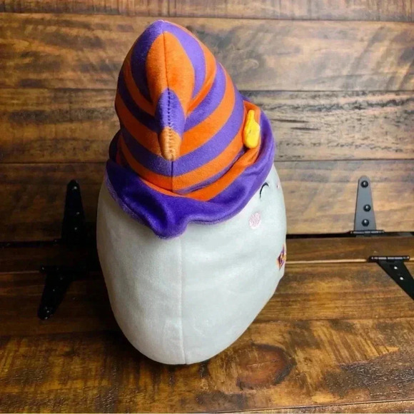 Squishmallows Felize 8” Ghost Witch Hat Orange Purple White Halloween - Picture 5 of 9